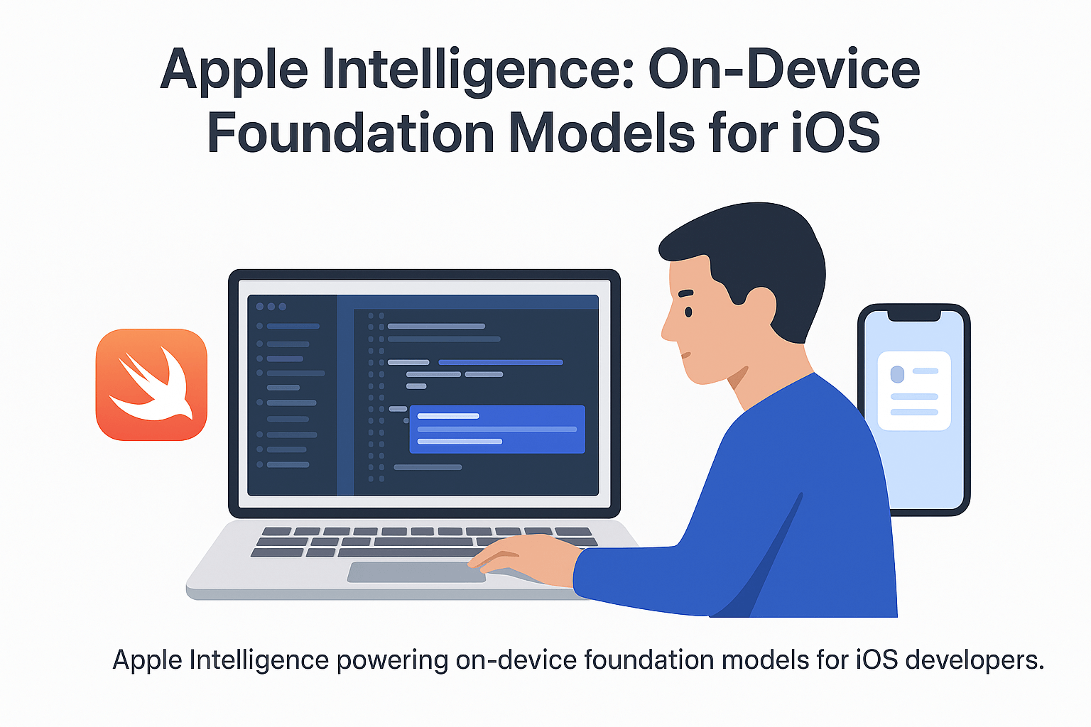 Apple Intelligence powering on-device foundation models for iOS developers.