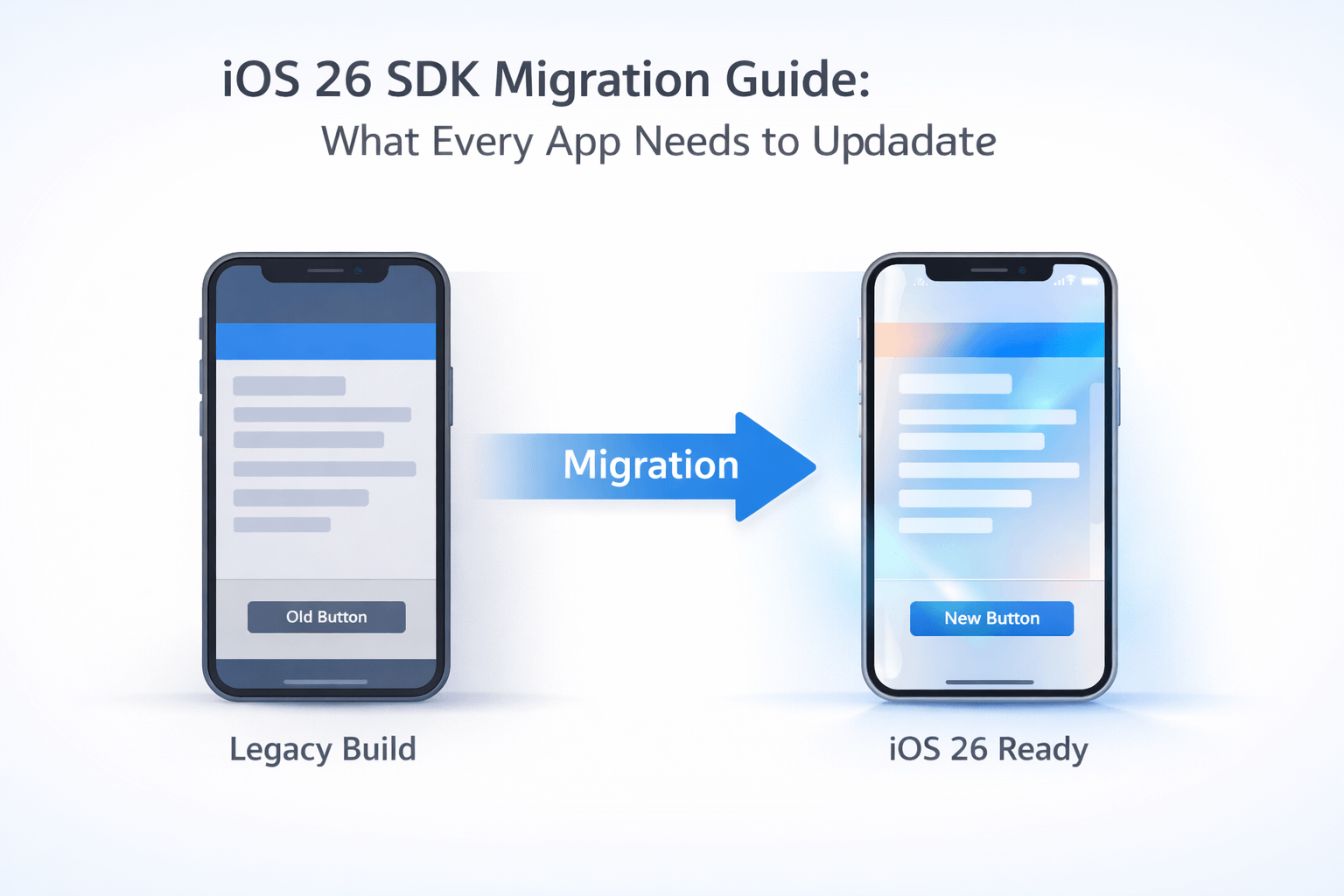 iOS app migration from legacy build to iOS 26 ready UI with Liquid Glass design